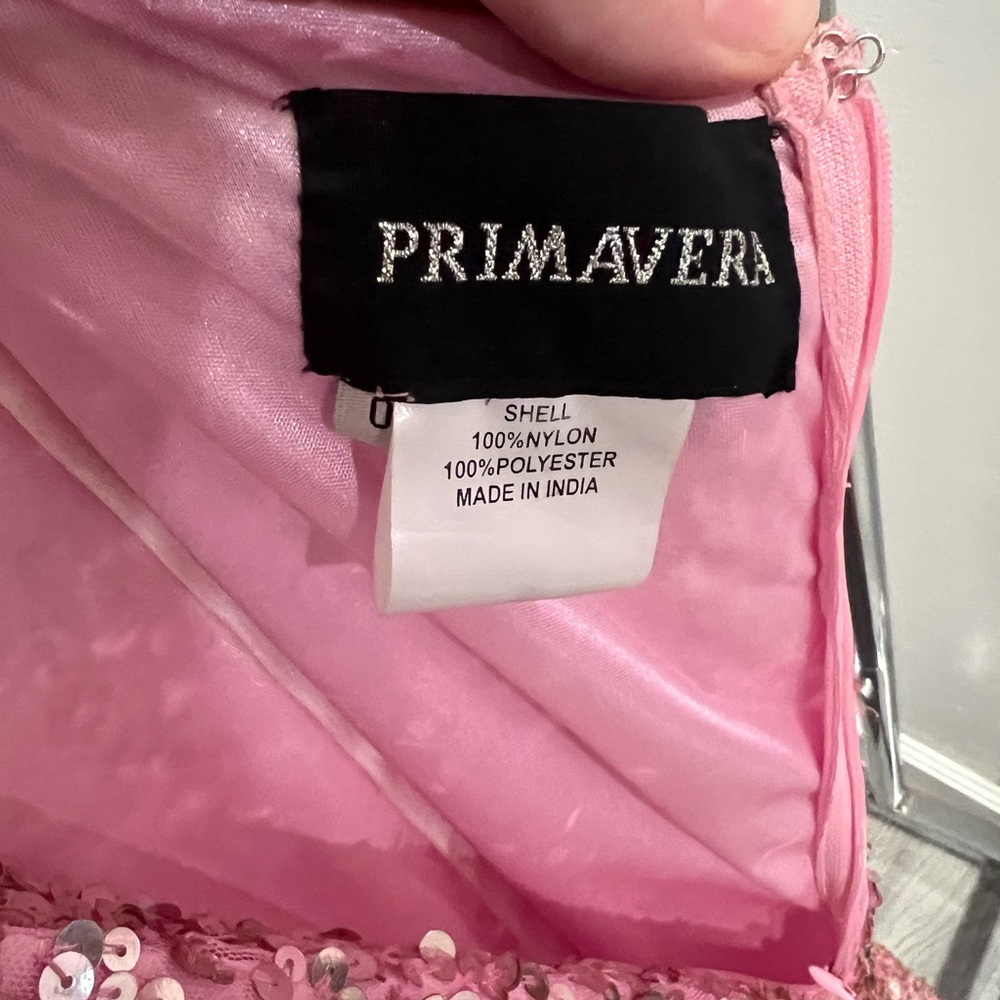 Elegant Pink Sequin Prom Dress - Picture 2 of 3
